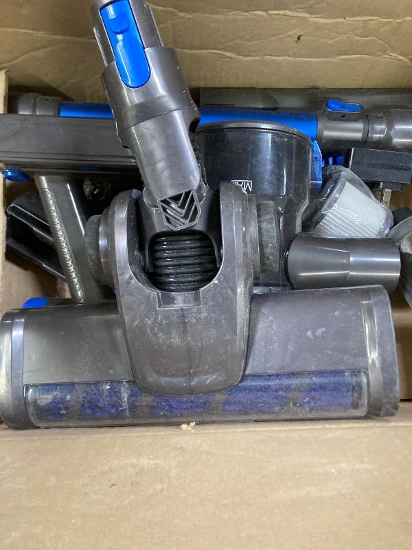 Photo 1 of ***MISSING PIECES -SELLING AS PARTS ONLY*** Cordless Vacuum Cleaner, 33Kpa/400W Stick Vacuum Cleaners with 45Min Detachable Battery, 6-in-1 Lightweight Cordless Stick Vacuum Cleaner for Home Hardwood Floor Pet Hair Carpet  ***USED, DUST/DIRT RESIDUE, SCUF