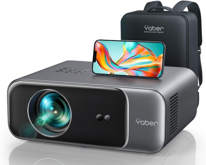 Photo 1 of **MISSING POWER PLUG**Yaber pro v9 Outdoor Movie Projector, Auto 6D Keystone & 50% Zoom, Home Theater Projector for Phone/TV Stick/PC