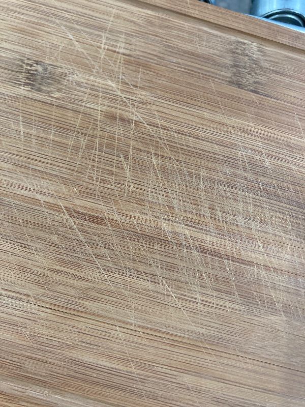 Photo 1 of ***USED, CUT MARKS -SELLING AS IS *** Bamboo Cutting Board for Kitchen – 3-Piece Wooden Boards with Juice Grooves, Side Handles, Non-Slip Mats – Perfect for Meat, Veggies Fruit,Cutting Board & Knife Sets – Ideal Kitchen Gift