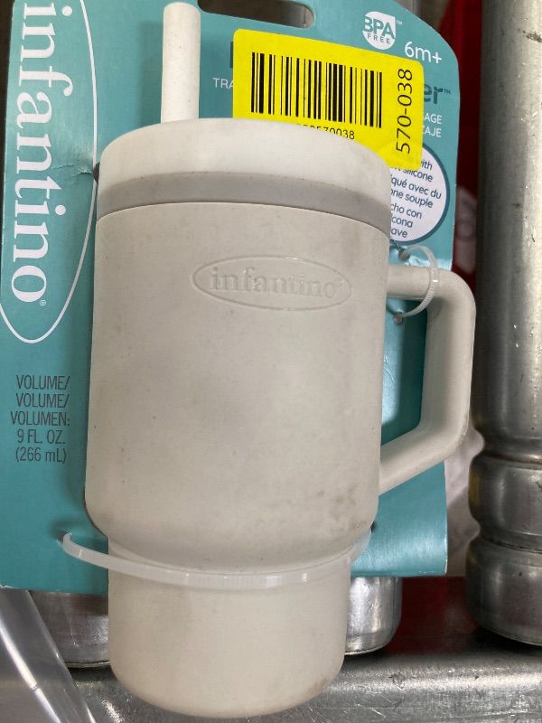 Photo 1 of ***OUTSIDE IS DIRTY**I PUT IT IN A BAG(SHOULDA BEEN IN A BAG THE FIRST TIME)***Infantino My 1st Tumbler, Silicone Sippy Cup with Straw & Handle, Spill-Resistant Baby Cup for On-the-Go, BPA-Free Transition Bottle, Cream***OUTSIDE IS DIRTY**I PUT IT IN A BA