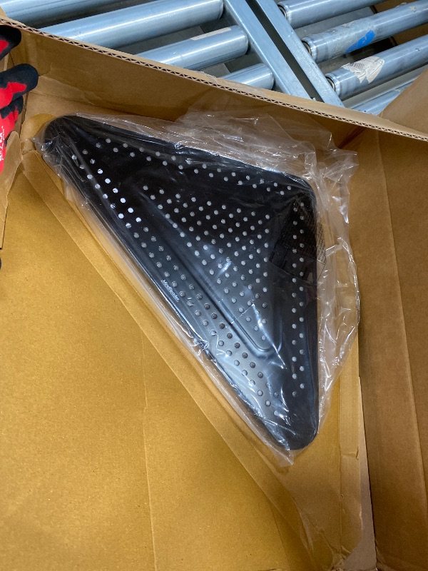 Photo 1 of ***Missing legs****Mind Reader Triangle Monitor Stand, 40lb(18kg) Capacity, Adjustable Height, Ventilated, Metal, 19.5"L x 14.5"W x 5.5"H, Black