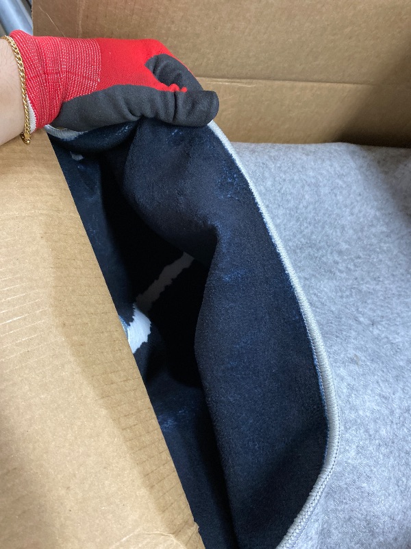 Photo 1 of ***HAS RIPS***YIHOUSE Modern Washable Area Rug for Living Room Bedroom - Large Abstract Black and White Rug Non-Slip Ultra-Thin Home Decor (Dark Warping, 6'x9'ft)***HAS RIPS***