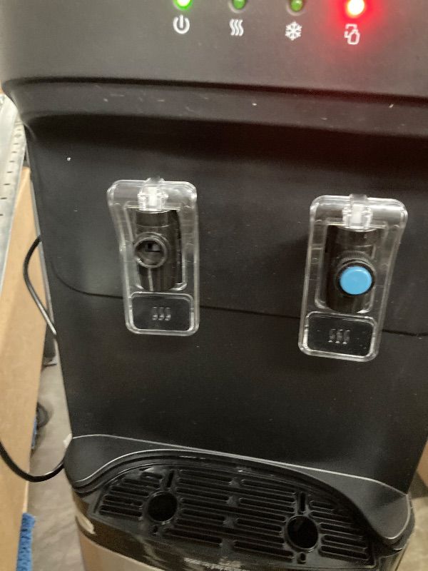 Photo 1 of **DOOR HINGE BROKEN**Igloo Bottom Loading Water Cooler – Hot & Cold Dispenser – Black & Stainless Steel, Holds 3 & 5 Gallon Jugs, Child Safety Lock – for Homes, Kitchens, Offices, Dorms
