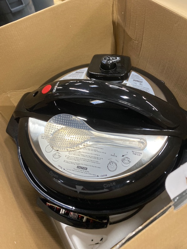 Photo 1 of **PARTS ONLY/DAMAGED PANEL***MegaChef 12 Quart Digital Pressure Cooker with 15 Preset Options and Glass Lid, Silver
