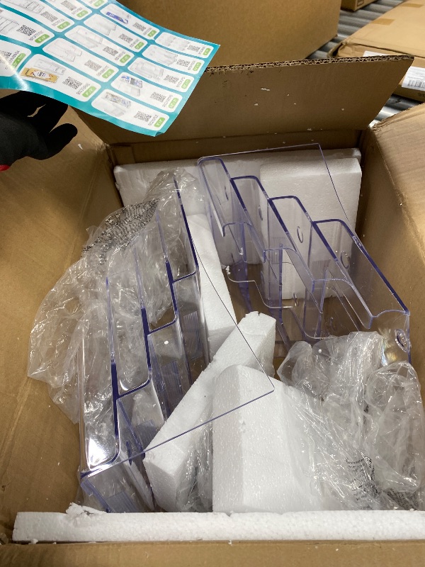 View 2 of ****ONLY 2PC*broken corners***MaxGear Acrylic Brochure Holder 8.5 x 11 inch, Tier Clear Literature Organizer Magazine Stand Display with Removable Divider for 4 x 9 inch Brochures, Pamphlet, Wall Mount or Countertop, 4 Pack***broken corners***