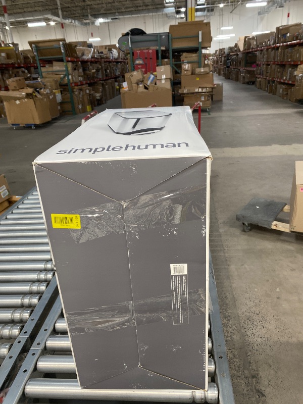 Photo 1 of **DENTED LID***simplehuman 45 Liter / 11.9 Gallon Butterfly Lid Kitchen Step Trash Can, Brushed Stainless Steel