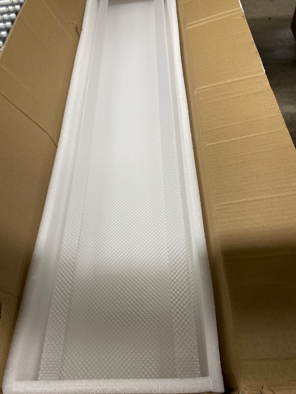 Photo 1 of **missing one**Beeveer 4 Pcs 48 Inch Fluorescent Light Fixture Covers Replacement Wrap Around Light Cover 4ft Two Bulb Replacement Lens Transparent Square Lenses for 4ft LED Ceiling, Home Kitchen Room