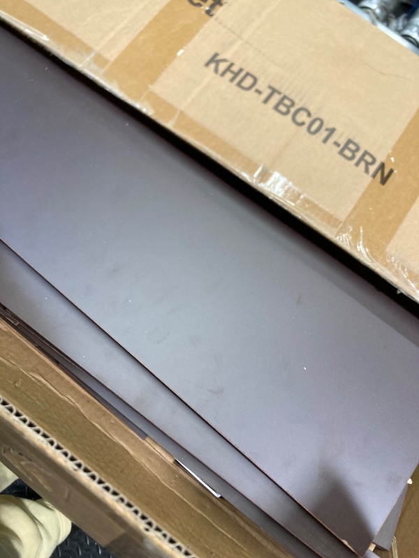 Photo 1 of ***DAMAGE -SELLING AS PARTS ONLIY*** VECELO Tilt Out Kitchen Trash Bin Cabinet, Dog Proof Garbage Can with Wood Holder Free Standing Recycling, Brown