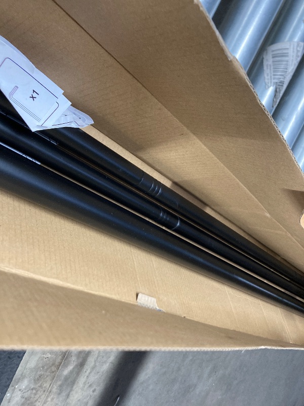 Photo 1 of 1 Inch Blackout Curtain Rods for Windows Patio, Adjustable Room Divider Curtain Rod Wall Mount & Ceiling Mount for Indoor & Outdoor, Black, 72" to 144"