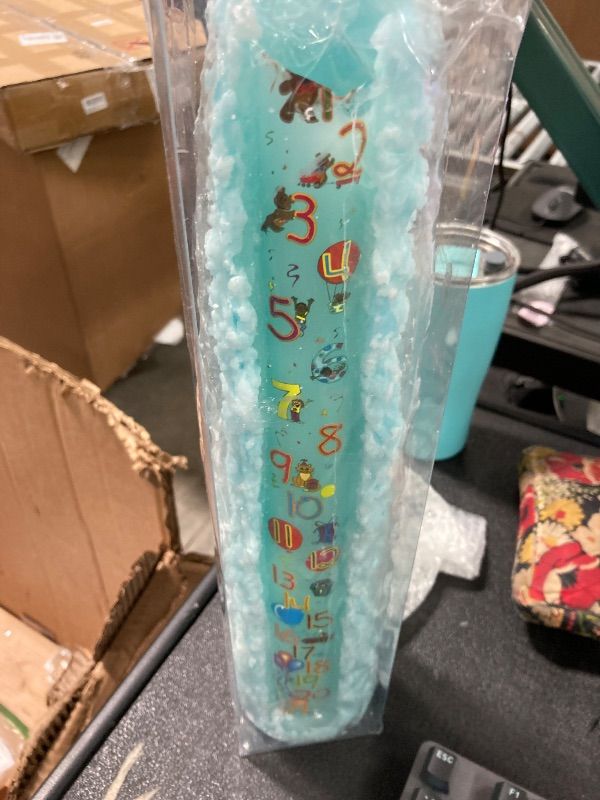 Photo 1 of **USED**Biedermann & Sons Numbered Birthday Pillar Candle 1 to 21 (Baby Blue), 15 Inch Round, Unscented Paraffin Wax, Approx 30 to 40 Hour Burn, Dripless Candle for Party Decor