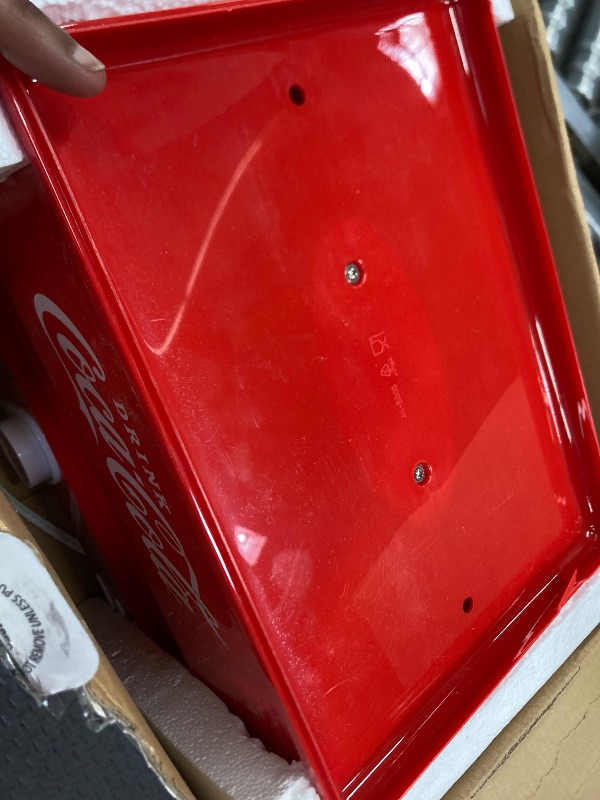 Photo 1 of **MISSING HOT DOG DOOR/CRACK IN BACK/PARTS ONLY**Nostalgia Extra Large Diner-Style Coca-Cola Hot Dog Steamer and Bun Warmer, 24 Hot Dog and 12 Bun Capacity, Steam Bratwursts, Sausages, Vegetables, Fish, Dumplings, Red
