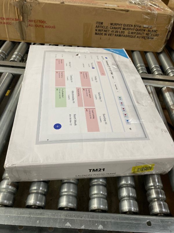 Photo 1 of **LINES DOWN LEFT SIDE***Dragon Touch Digital Calendar 21.5 Inch Touch Screen, Electronic Wall Calendar Chore Chart for Family Monthly/Weekly Planner, Interactive Display for Home Organization, Desk Mount Included - White