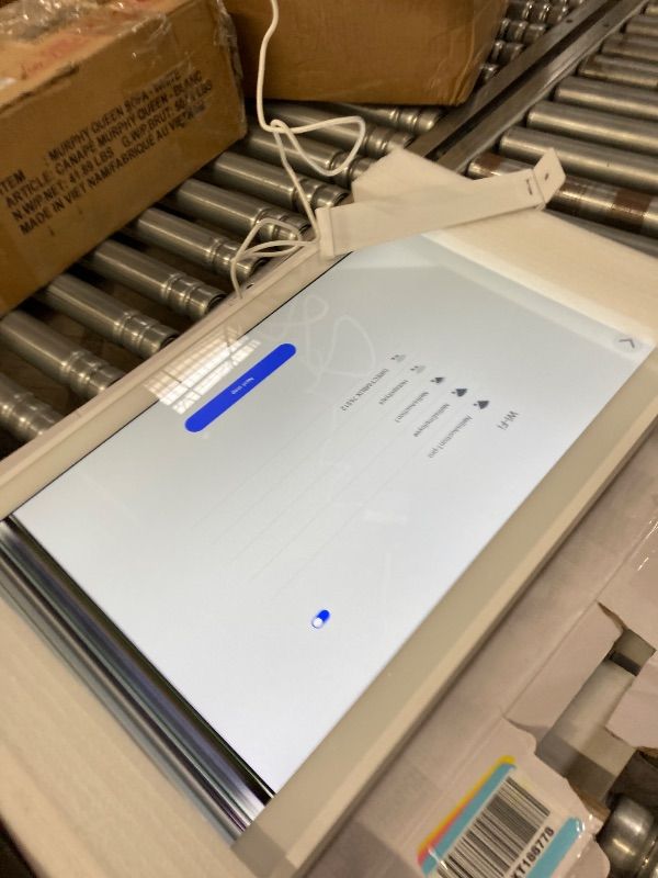 Photo 1 of **LINES DOWN LEFT SIDE***Dragon Touch Digital Calendar 21.5 Inch Touch Screen, Electronic Wall Calendar Chore Chart for Family Monthly/Weekly Planner, Interactive Display for Home Organization, Desk Mount Included - White