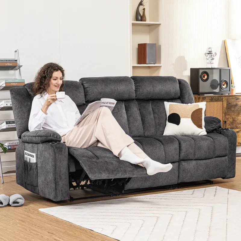 Photo 1 of **PARTIAL SET/BOX MCY ONLY***
COMHOMA RECLINER CHAIR 3 SEATER GRAY