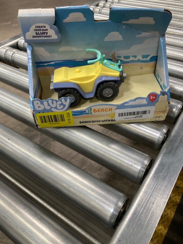Photo 1 of **QUAD ONLY***Bluey Bandit Surf Beach Toy Set, Exclusive 3" Poseable Bandit Figure Beach Toy Kit with Sunglasses, Quad Bike & Surfboard Accessories