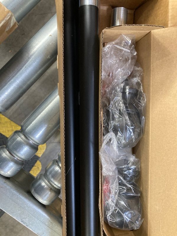 Photo 1 of **MISSING PARTS**Zeerobee Curtain Rods for Windows 32 to 72, 1 Inch Adjustable Heavy Duty Black Curtain Rod, Outdoor Indoor Room Divider Modern Drapery Pole, 32-72"