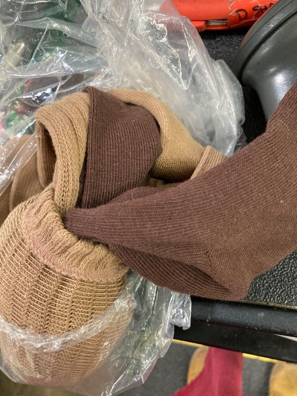 Photo 1 of ***1 PAIR MISSING***FITRELL Slouch Socks for Women, 3 Pairs Soft Cotton Knee High Scrunch Tube Boot Socks, Khaki+Light Brown+Dark Brown, Medium-Large***1 PAIR MISSING***