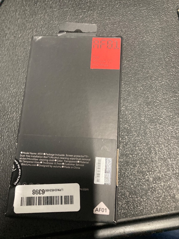 Photo 1 of **MISSING SCREEN PROTECTOR**Aulumu AF01 iPhone 17 Pro Max Screen Protector | Eco-Bubble-and-Dust-Free Box | Scratch & Smudge Resistant | HD Tempered Glass | Military Grade Shatterproof & Ultra Durable | Easy Installation