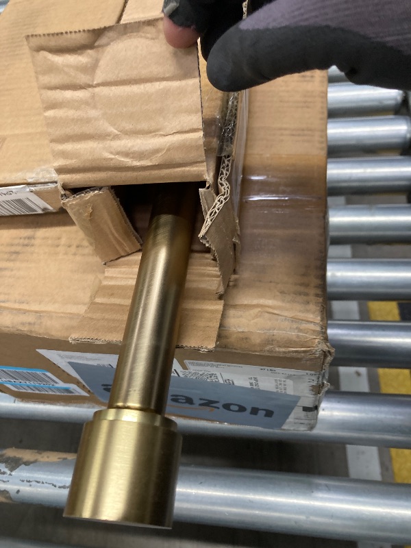 Photo 1 of 1 1/8 Inch Diameter Curtain Rods, 36-72” Telescoping Large Single Window Drapery Rod Heavy Duty With Adjustable Modern Brackets, Warm Gold