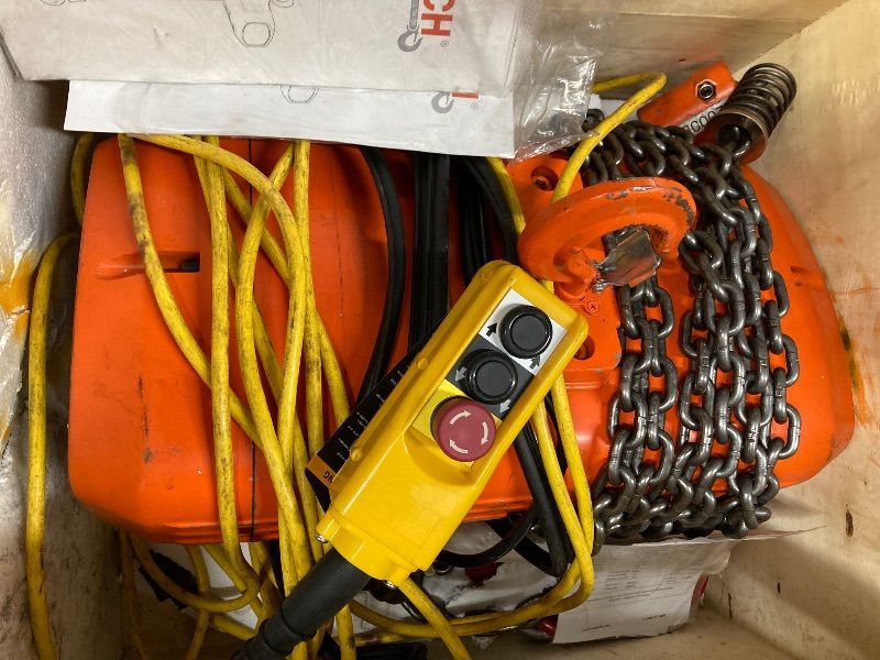Photo 1 of **PARTS ONLY***Prowinch Portable Electric Hoist - 2000 lbs Electric Chain Hoist with Wireless Remote Control, 20 ft Lifting Height, Single-Phase Dual Voltage 110~120V / 220~240V, G100 Chain, Overhead Crane, 1 Speed