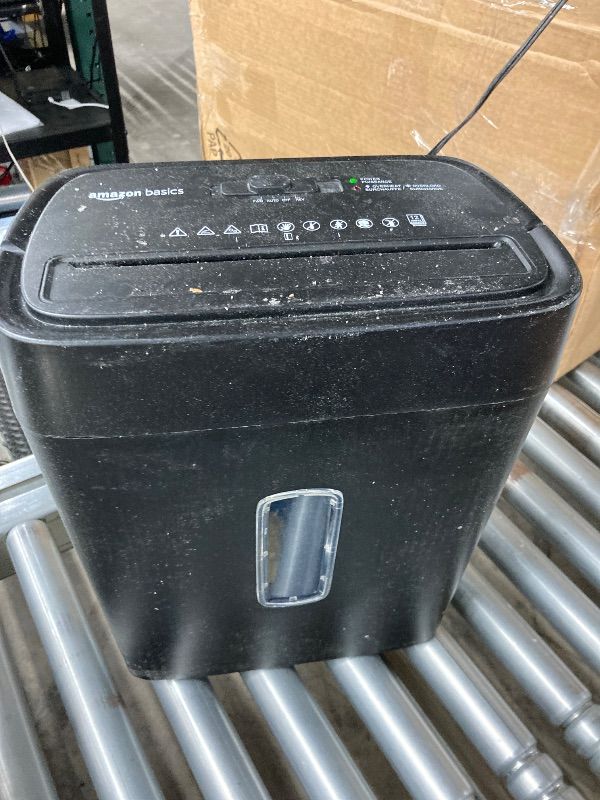 Photo 1 of **PARTS ONLY**Amazon Basics 12-Sheet Cross-Cut Paper and Credit Card Shredder with Overheat Protection, Black (New Model)