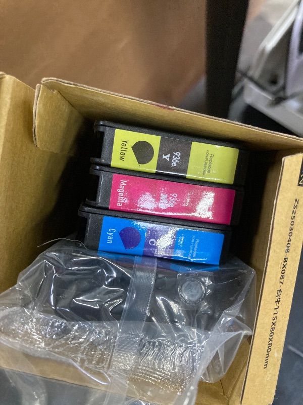 Photo 1 of ***OPEN BOX-SELLING AS IS *** 936e 936XL High Yield Ink Cartridges with Chip Combo 4-Pack Replacement for HP 936 936e Ink Works with HP OfficeJet Pro 9125e 9135e 9110b 9128e 9130b 9122e 9120e Wide Format 9730e Printers Black Color