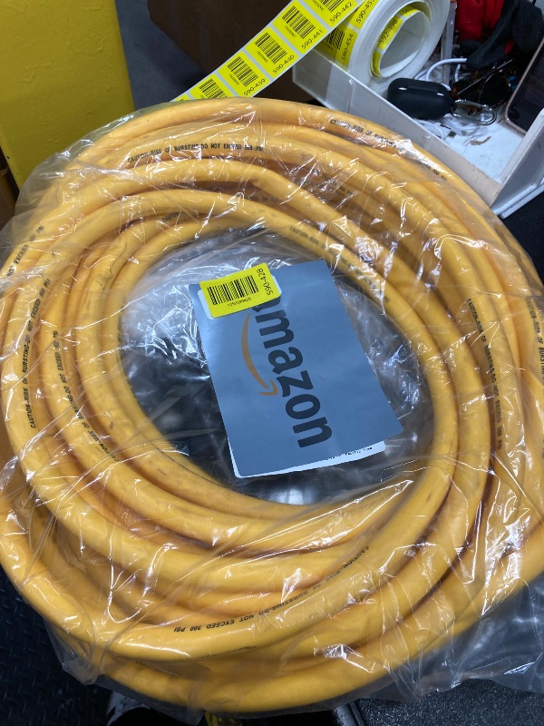 Photo 1 of 1/2 Inch x 50ft. Hybrid Air Compressor Hose with 1/2 in. MNPT Ends and Bend Restrictors