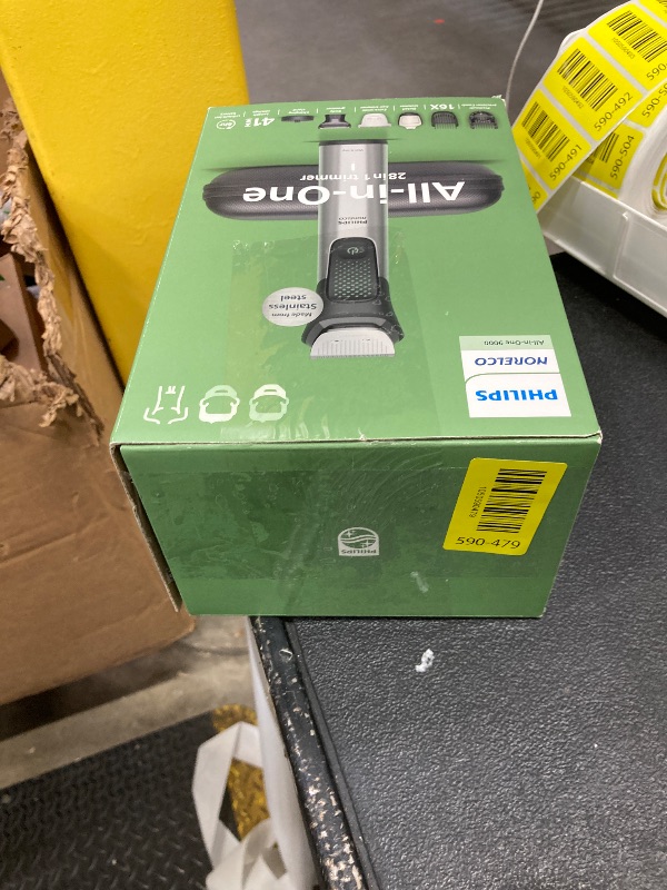Photo 1 of ***MISSING PART -SELLING AS IS*** Philips Norelco All-in-One 9000 Series 28-Piece Trimmer - Electric Shaver and Clipper for Face, Beard, Head & Body, Self-sharpening Full Metal Blades, 27 Length Settings (0.5-20 mm), MG9585/49