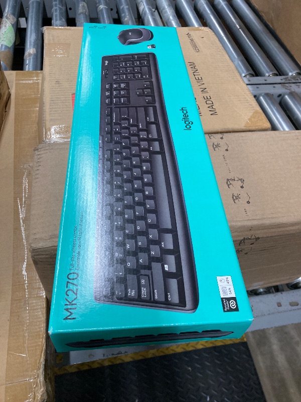 Photo 1 of ***MISSING USB -SELLING AS IS *** VLogitech MK270 Wireless Keyboard and Mouse Combo for Windows, 2.4 GHz Wireless, Compact Mouse, 8 Multimedia and Shortcut Keys, 2-Year Battery Life, for PC, Laptop - Black