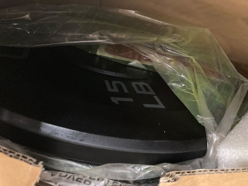 Photo 1 of *****PACKAGE CONTAINS 4 HEAVY BOXES*****
****MISSING BOTH 45 AND 25 POUND WEIGHTS AND A 55 AND A 35****



CAP Barbell 370 LB Economy Olympic Bumper Plate Set with Color Logo | Black*************missing  25lbs and 45 lbs