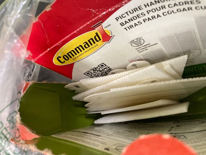 Photo 1 of ***MISSING MANY****Command 15 lb & 10 lb Large and Medium 28 Pairs Picture Hanging Strips (56 Strips), Damage-Free Hangers for Picture Frames, No Tools Required, Great for Home Room Wall Decor, White Adhesive***MISSING MANY****