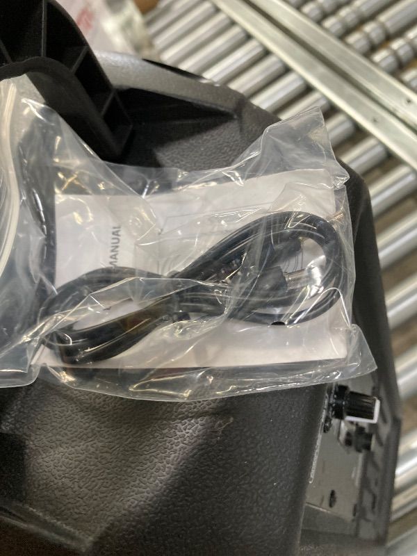 Photo 1 of **DAMAGED MICROPHONE WIRE***QFX PBX-8008SM TWS Bluetooth 8” Woofers Rechargeable Portable Speakers with AC Adapter and Microphone,Black