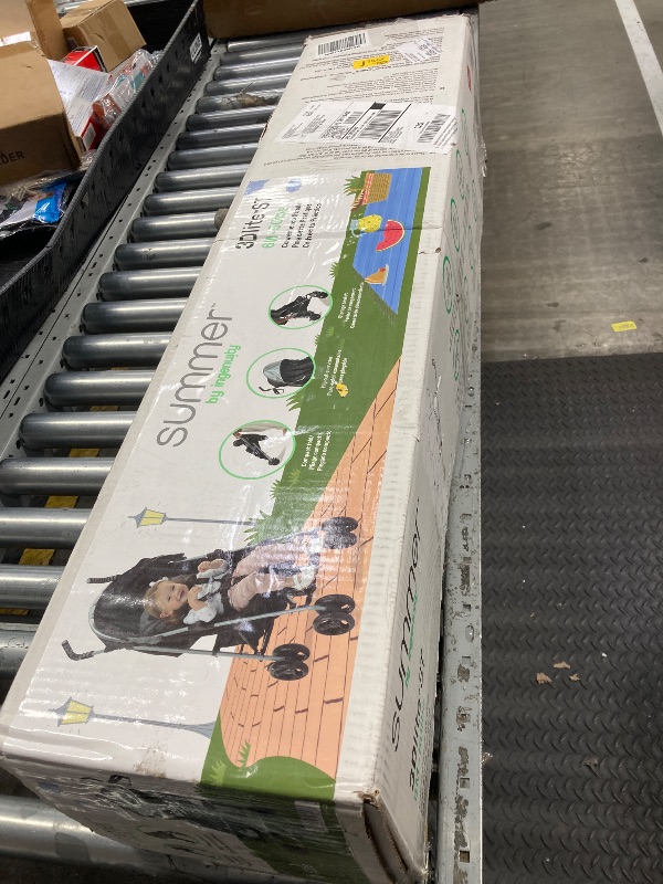 Photo 1 of ***missing two wheels**Summer Infant 3Dlite ST Convenience Stroller, Black & Gray - Lightweight Stroller with Steel Frame, Large Seat Area, Multi-Position Recline, Storage Basket - for Travel and More