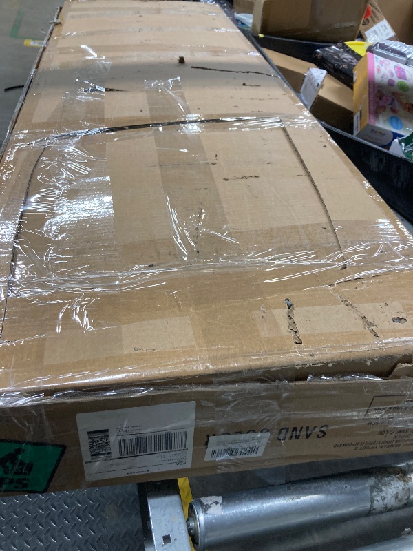 Photo 1 of ***MISSING PARTS-SELLING AS IS *** Gruwans Queen Size Bed Frame with Upholstered Wingback Headboard, Easy Assembly Platform Bed, Wooden Slat Support No Box Spring Needed, Sand