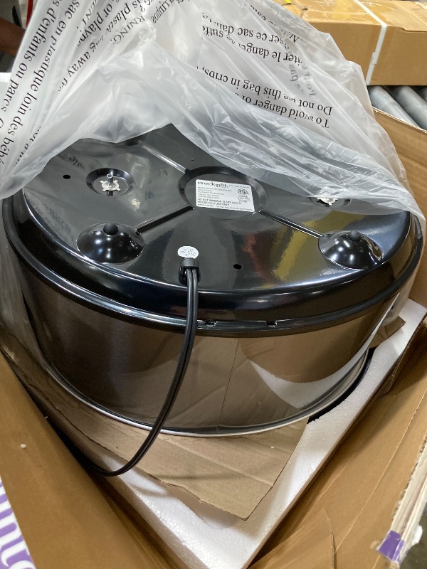 Photo 1 of ***2 dents and missing 1 foot***Crock-Pot Large 8-Quart Programmable Slow Cooker with Auto Warm Setting Black Stainless Steel***2 dents and missing 1 foot***