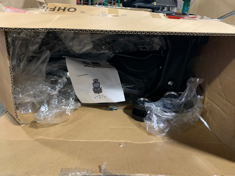 View 4 of ***MISSING MANY SCREWS*** OHFILA Office Chair, Ergonomic Breathable Mesh,Flip-Up Arms and Adjustable High Back Lumbar Support,Comfy Computer Chair for Home Office (Black, 407)