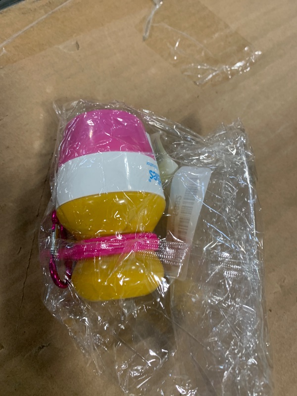 Photo 1 of ***USED***Pink Bag Bundle Solar Buddies Refillable Roll On Sunscreen Suncream Applicator Bag Bundle With Applicator Carabina Clip For Families, Kids, Adults, Travel Set, With A Free Sticker Pack (Pink)