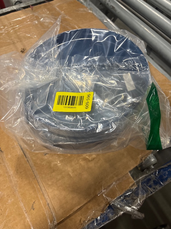 Photo 1 of [30 Pack 8.6''] Dark Blue Plastic Party Plates Edge Collection Premium heavyweight Elegant Disposable Tableware Dishes