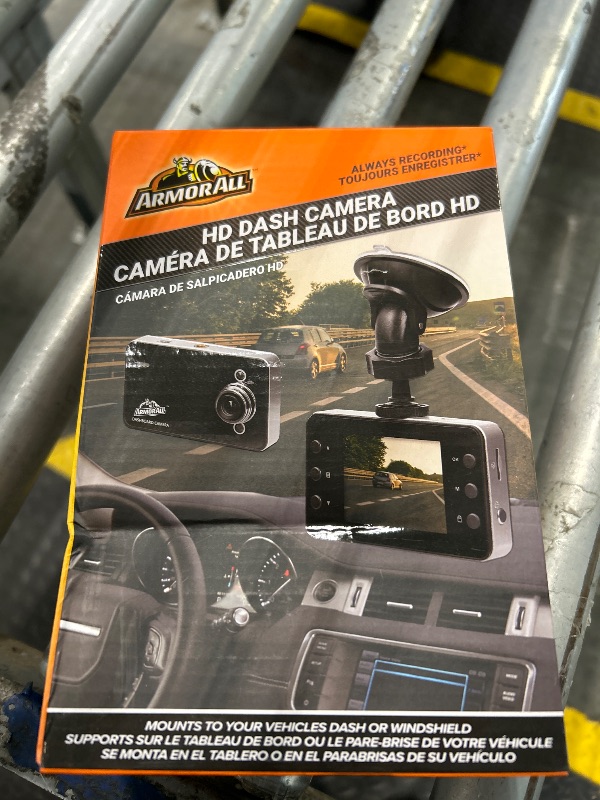 Photo 1 of ** SOLD AS IS, NO REFUND/RETURN** SEE COMMENTS!
Armor All HD Dash Camera, 1080P Car Dashboard Camera with Suction Mount, Motion Detection, Night Vision IR, 2.4” LCD Screen, Supports Micro SD up to 32GB