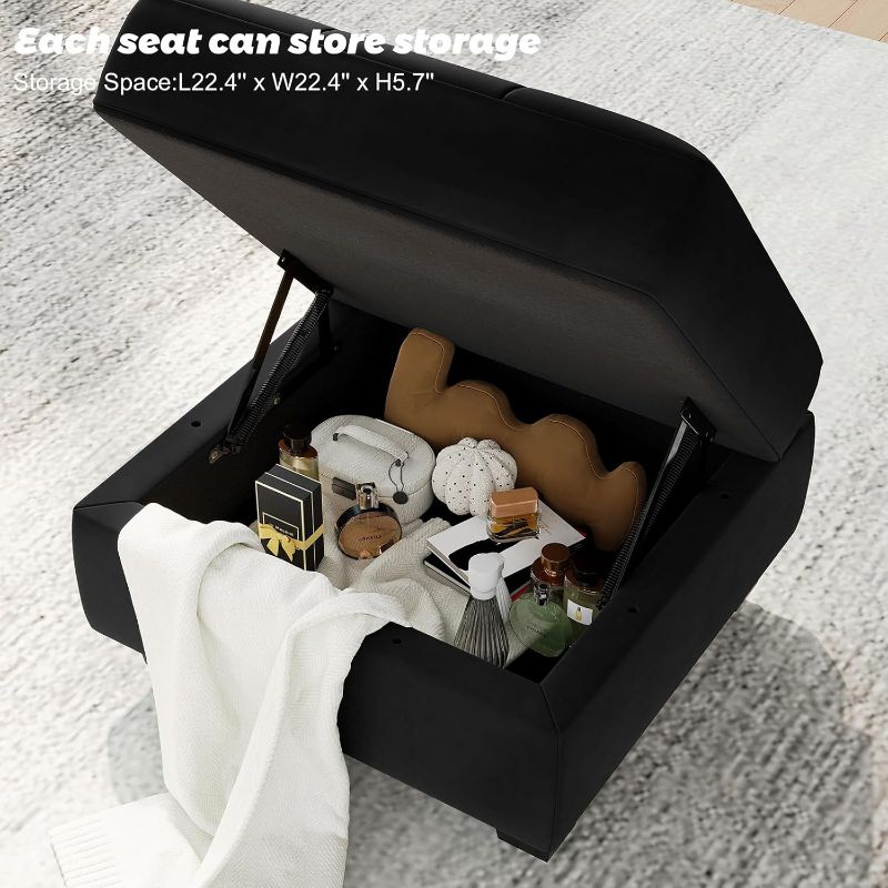 Photo 1 of *** PARTIAL SET ONLY BOX 1 OF 2 **** HONBAY Middle Seat Module for Velvet Modular Sectioanl Sofa, Accent Armless Chair with Storage, GREY