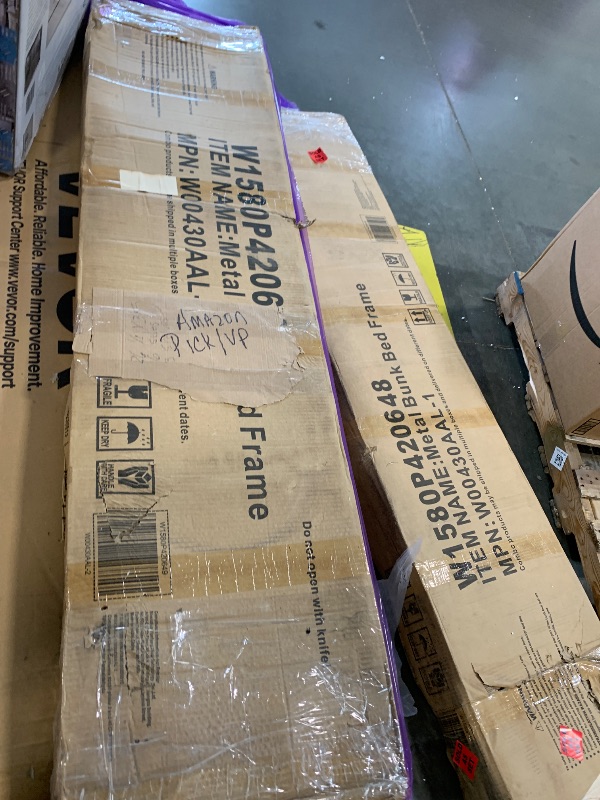 Photo 1 of *** BRING BIG TRUCK ITEM IS SET OF 2 XL BOXES **** Bellemave Queen Over Queen Bunk Bed with Headboard and Full Length Guardrail, Separable Bunk Bed Queen Size, Heavy Duty Bunk Beds Can Turns Into Loft Bed and Platform Bed, Walnut