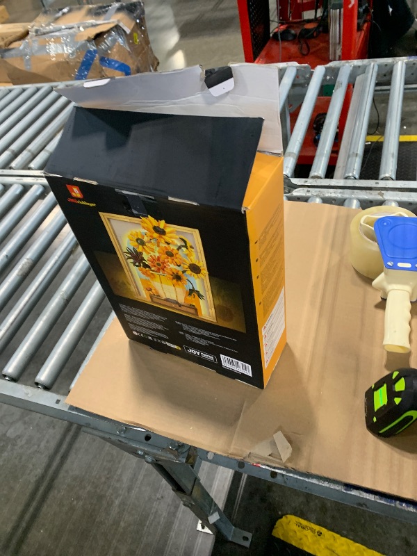 Photo 1 of *** ONE BAG OPENED POSSIBLE MISSING PIECES*** JMBricklayer Flowers Sunflower Building Sets for Adult with Lights 70004, Van Gogh Wall Art Crafts Ideas Flower Bouquet, Painting Frame Room Decor, Valentine’s Day Birthday Gifts for Women Girl