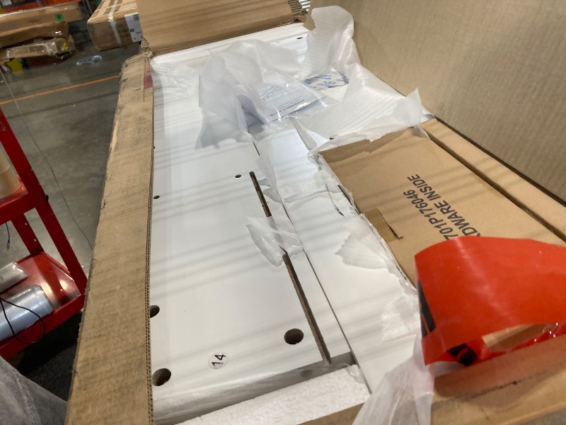 Photo 1 of *** MINOR DIRT MARK ****** PARTIAL SET MISSING BOX 2/2**** Merax Twin Size Corner Bed Frames with Storage Drawers, USB Port, Led Downlight Headboard & Bookcase, Wooden L-Shaped Captain Daybed for Small Room, Bedroom, Guest Room, kids'Room, White