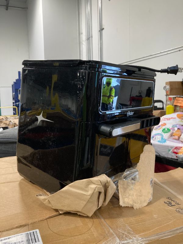Photo 1 of ****MINOR DAMAGE*** Oster 11-Quart Dual Air Fryer Oven with 2 Cooking Zones, Large Capacity Air Fryer with 6 Cooking Functions & 2 Baskets