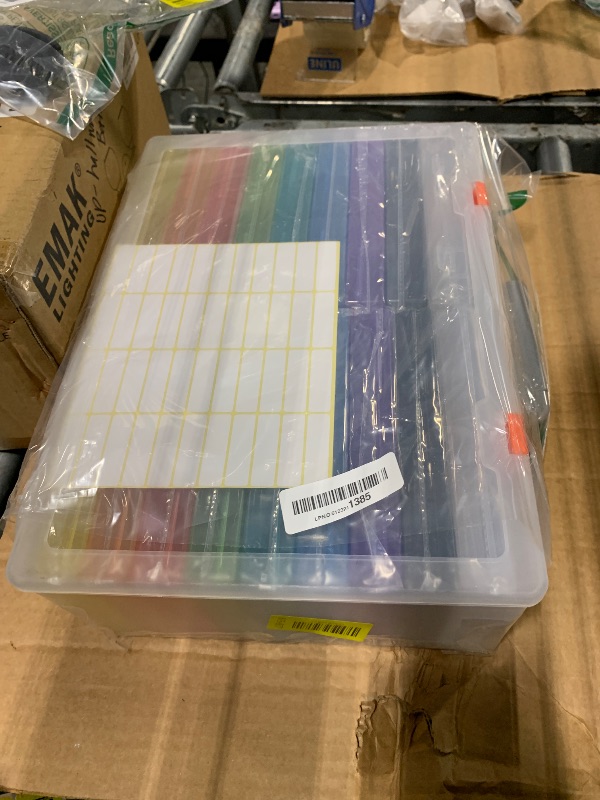 Photo 1 of *** CRACKED IN FRONT ***** Photo Storage Box 4x6, 18 Inner Photo Case Large Photo Organizer Acid-Free Photo Box Storage Photo Keeper Photo Storage Case, Plastic Craft Storage Box for Photo Stickers Stamps Seeds (9 Colors)