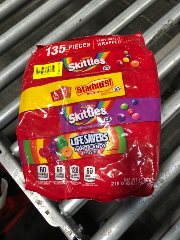 View 2 of **** BB JUN/2026**** SKITTLES Original, SKITTLES Wild Berry STARBURST & LIFE SAVERS Hard Candy Fun Size Fruity Candy Assortment, 135 Ct Bulk Bag
