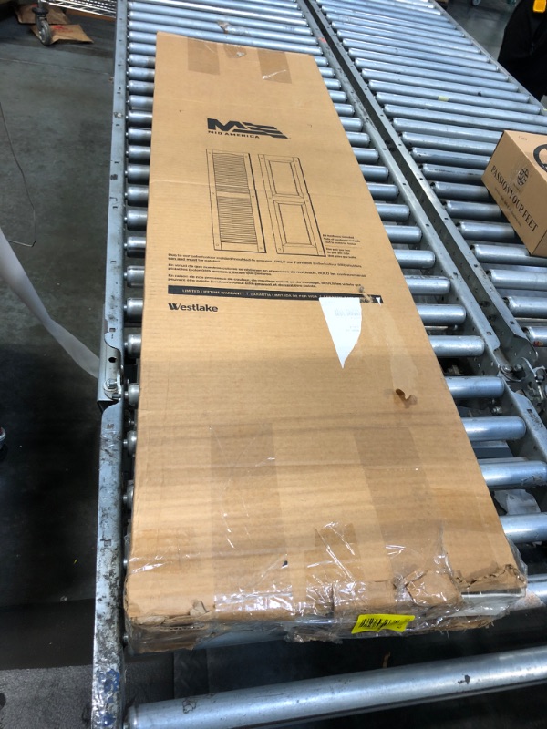 Photo 1 of ****DOOR CRACKED ****Ekena Millwork Lifetime Vinyl LP2S14X05900PG Standard Two Equal Panel Vinyls, Raised Panel Vinyl Shutters, w/Installation Shutter-Lok's & Matching Screws (Per Pair), 14 3/4"W x 59"H, Paintable