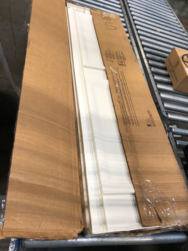Photo 1 of ****DOOR CRACKED ****Ekena Millwork Lifetime Vinyl LP2S14X05900PG Standard Two Equal Panel Vinyls, Raised Panel Vinyl Shutters, w/Installation Shutter-Lok's & Matching Screws (Per Pair), 14 3/4"W x 59"H, Paintable