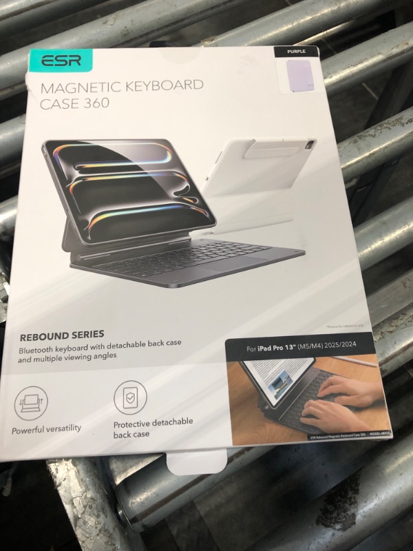 Photo 1 of [Upgraded] ESR iPad Pro 13 Inch Case with Keyboard (M5/M4, 2025/2024), iPad Pro 13 Keyboard Case with Magnetic Stand, Portrait/Raised Modes for iPad Pro 13, Removable, Rebound 360 Series, Pirple