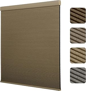 Photo 1 of ***SIMILAR***

 Cordless Linen Pattern Cellular Shades Blackout Honeycomb Shades for Windows Pull Down Honeycomb Privacy Blinds for Bedroom Office Thermal Insulated, Blackout Beige, Customized Size
